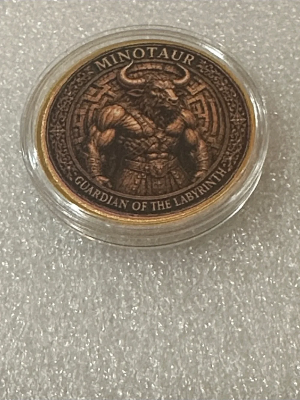Minotaur Guardian of the Labyrinth Bronze Collectible Coin